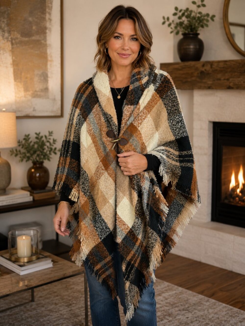 Poncho Cape Wrap Women's One Size Marc New York NWT Oversized Cozy Comfy